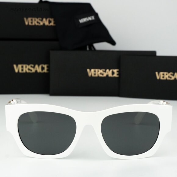 NEW Versace VE4479U 314/87 Medusa Biggie White Dark Grey Square Women Sungalsses main image 4